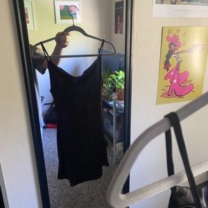 urbanoutfitters cowl neck mini dress black satin